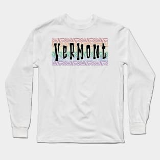 LGBTQ PATTERN AMERICA VERMONT Long Sleeve T-Shirt